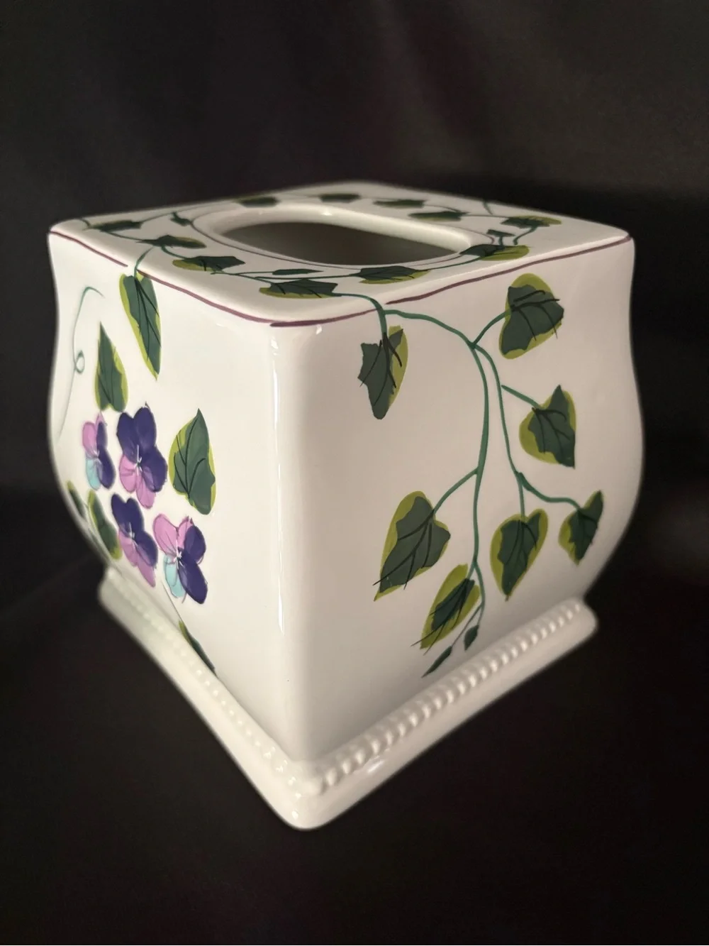 Waverly Garden Room Sweet Violets Tissue Kleenex Box Cover Floral Cottage